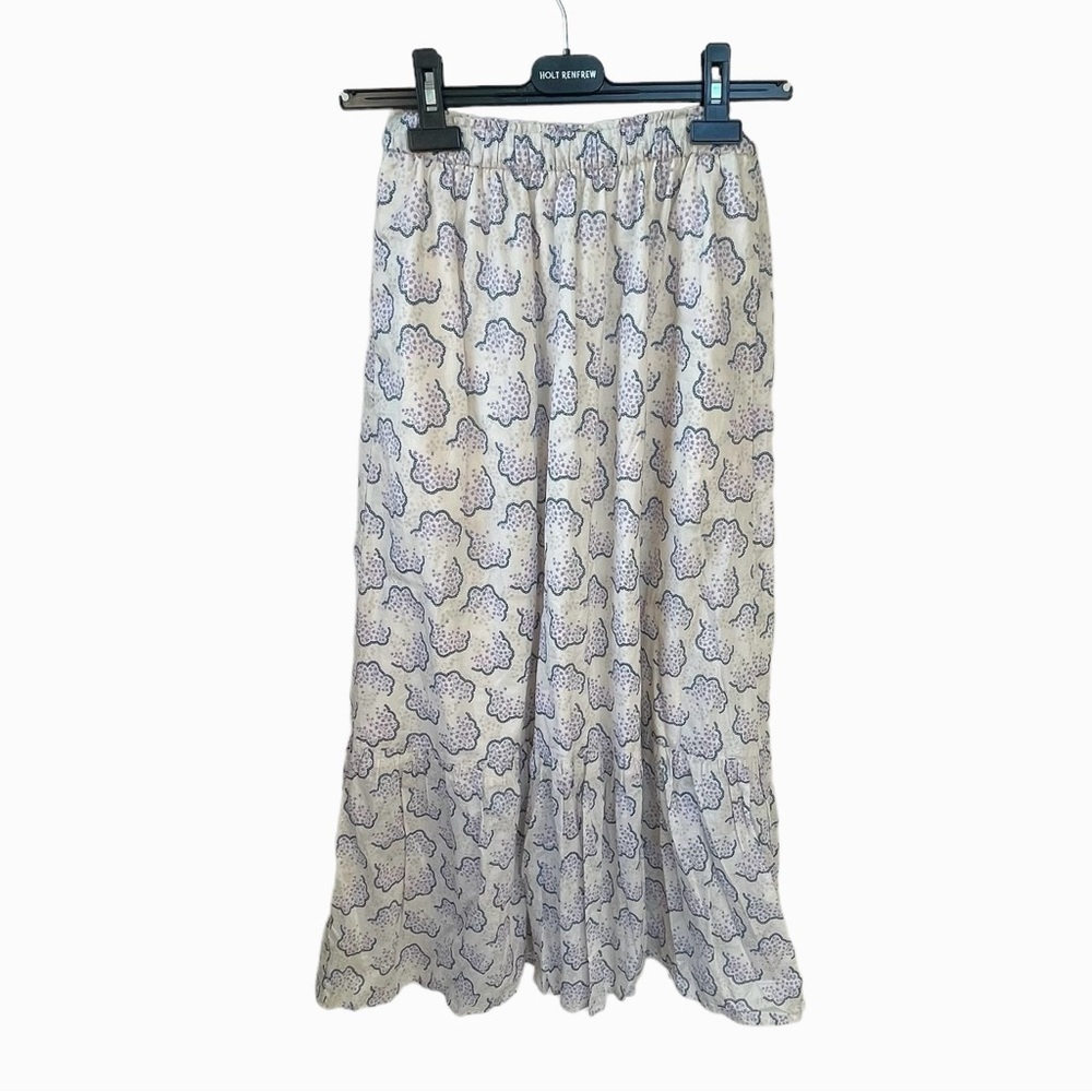 ANNA SUI for UNIQLO Floral Printed Tiered Long Midi Flare Skirt XS
